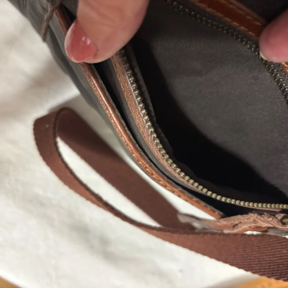 The Sak Dark Brown Leather Messenger Bag
